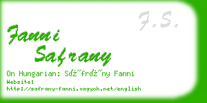 fanni safrany business card